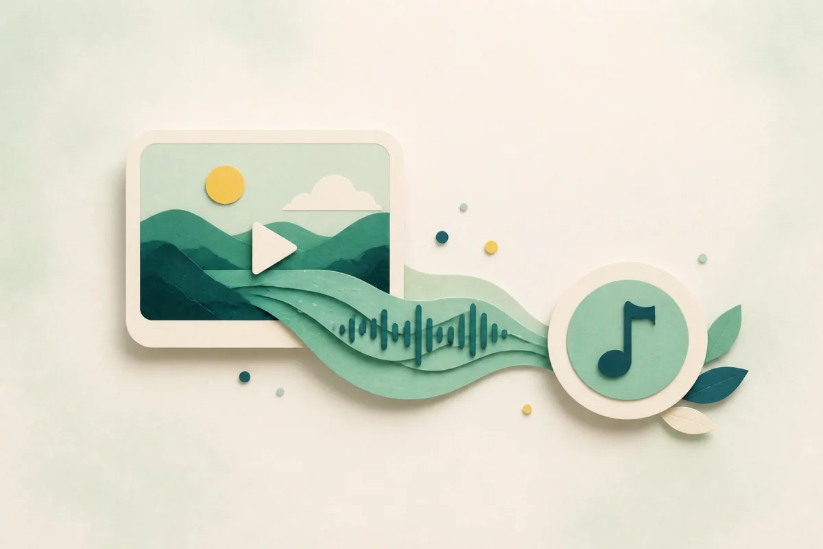 An audio waveform being separated from a video into its own audio file.